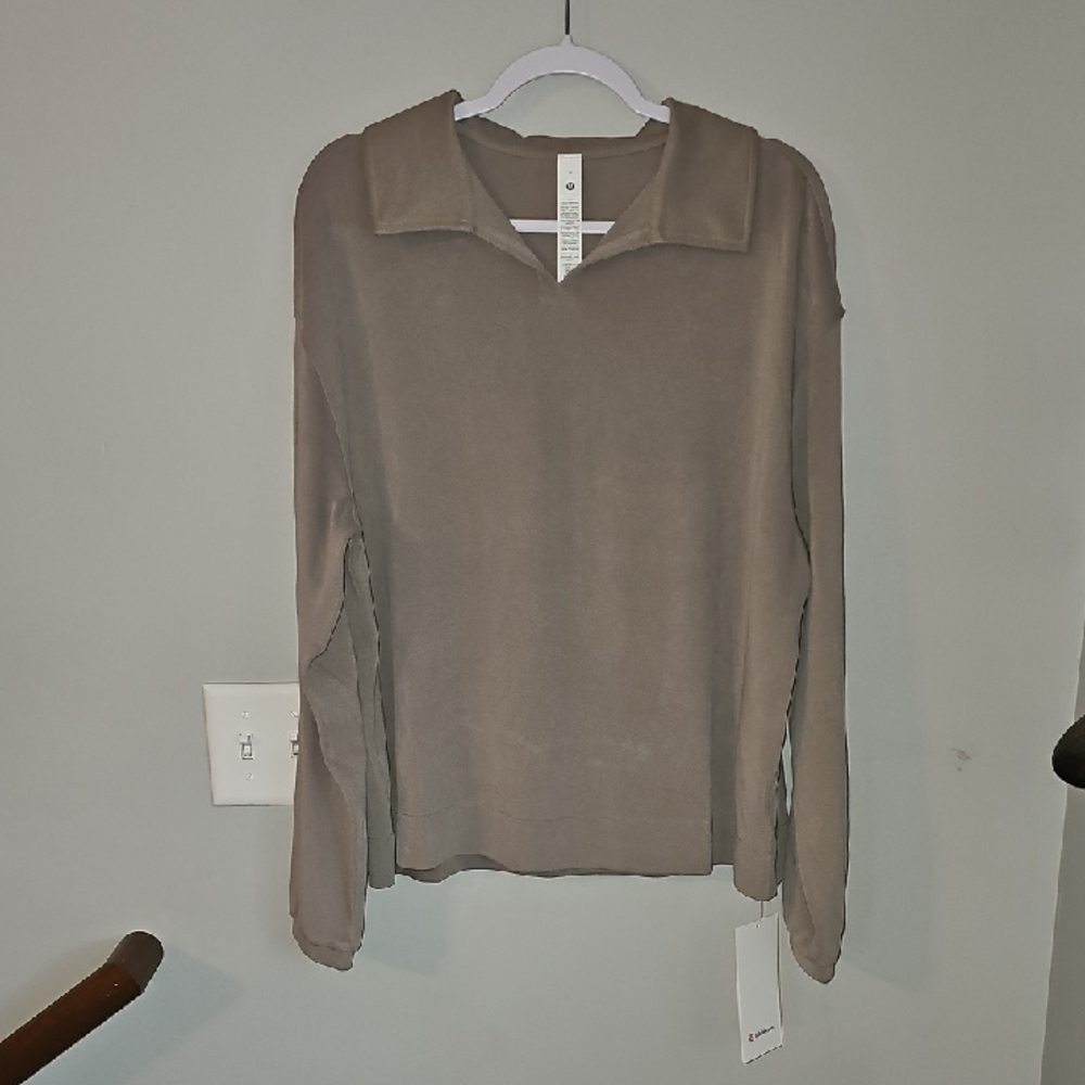 Lululemon Softstreme Pique Oversized LS Polo!! Sz Medium. Oversized!!WSHG NWTS!!